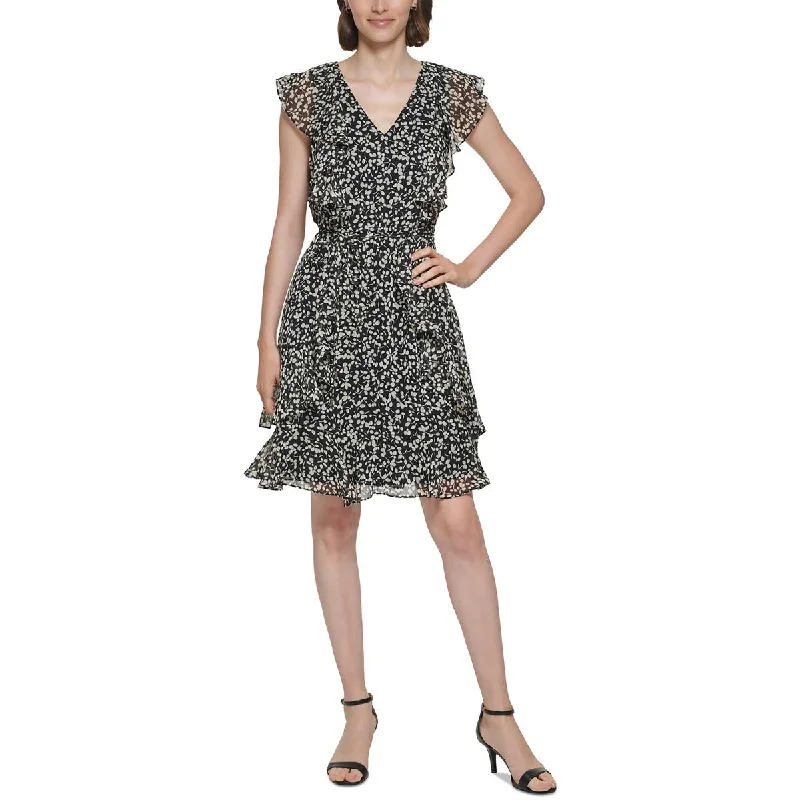 Exclusive Deals Online Petites Womens Belted Short Mini Dress Playful Elegance