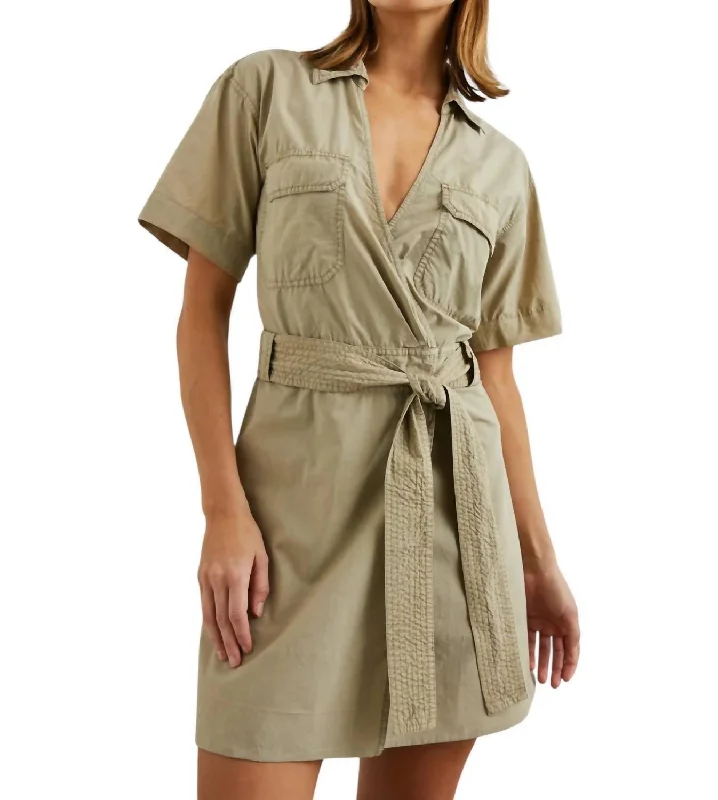 Laid-Back Fashion Offers Natalie Mini Dress In Olive Limited - Time Bundle