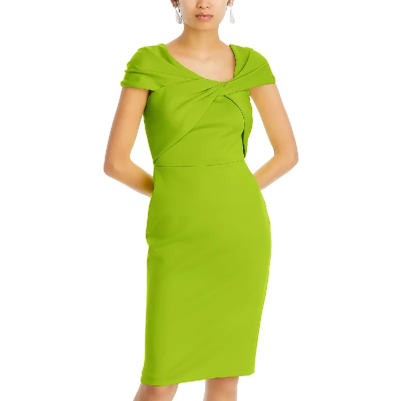 Women's Contemporary Apparel Womens Knee-Length Twist Wear To Work Dress
