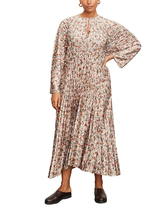Formal Clothing For Women Vince Plus Pomegranate Pleated V-Neck Dress