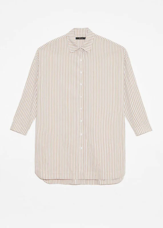 Premium Style Offers Solar Mini Dress In Striped Tan