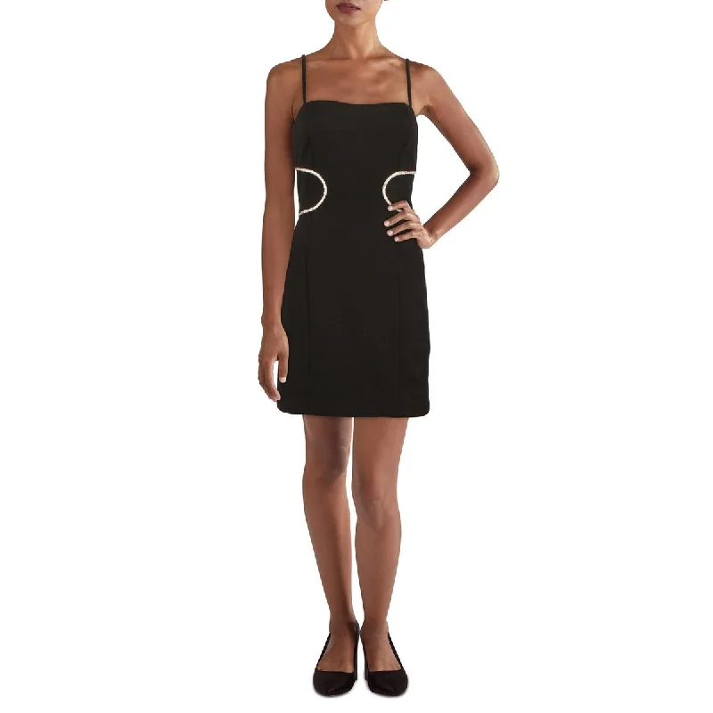 Comfortable Chic Raina Womens Rihinestone Short Mini Dress Luxury Comfort
