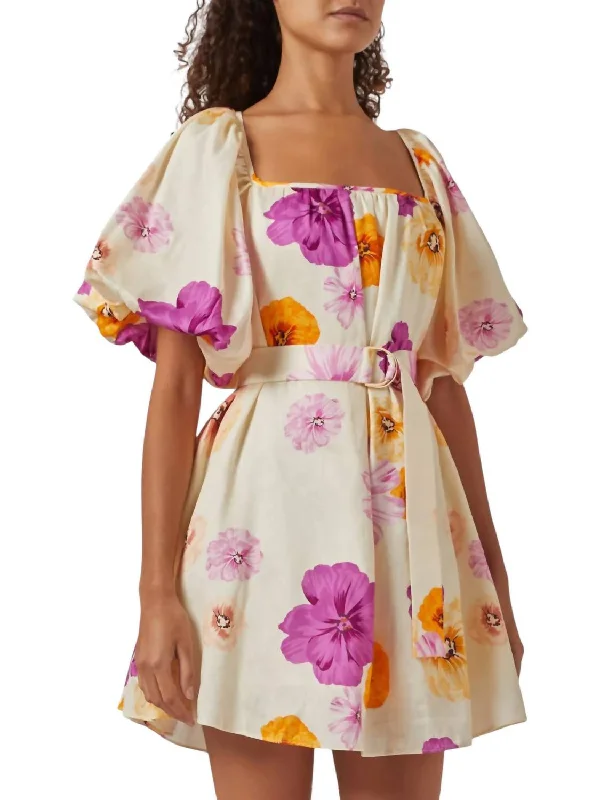 Urban Style Promotions Highgate Mini Dress In Yellow Multi Disco - Inspired Retro Dance Look
