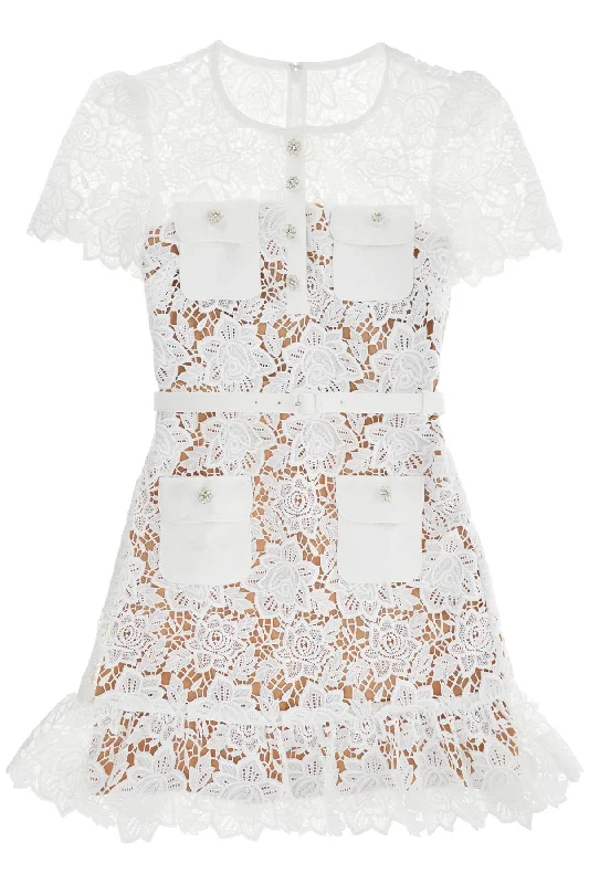 Elevated Casual Discounts Self Portrait Women's Lace Mini Dress With Belt Limited - Edition Drops