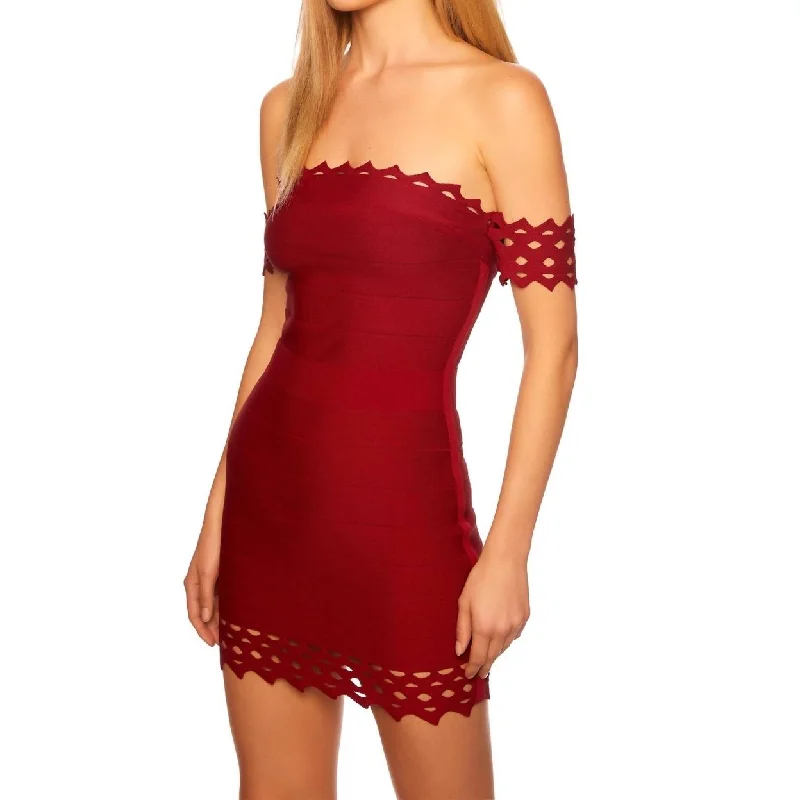 Budget Friendly Eyelet Bandage Mini Dress Romantic Detailing