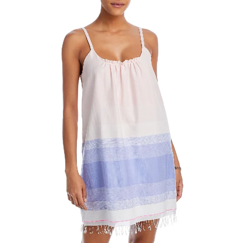 Chic Trends Unveiled Womens Cotton Printed Mini Dress Vintage Retro Party Wear