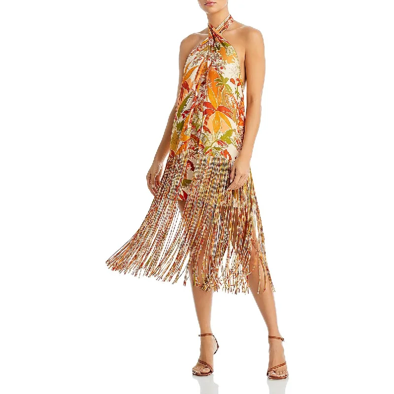 Modish Fashion Discounts Womens Fringe Halter Top Mini Mini Dress Grab Romantic Date - Night Styles Now