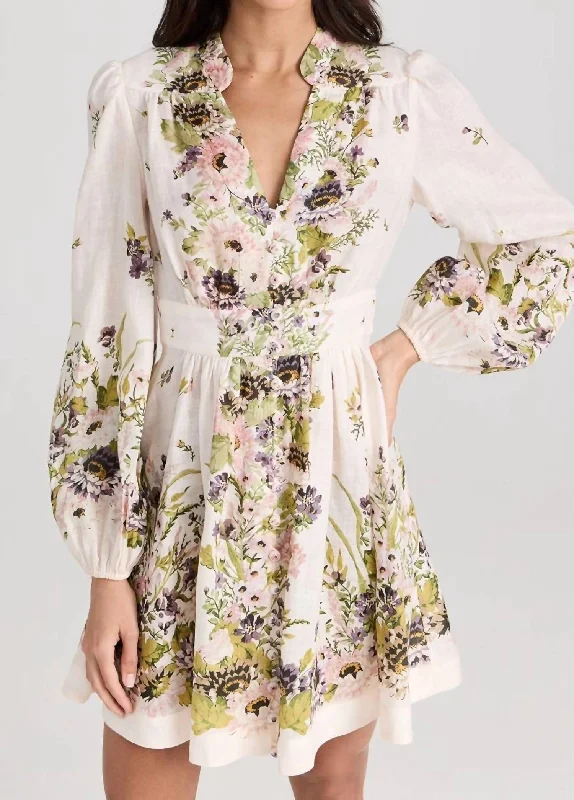 Huge Price Cut Halliday Plunge Mini Dress In Cream Modern Glamour