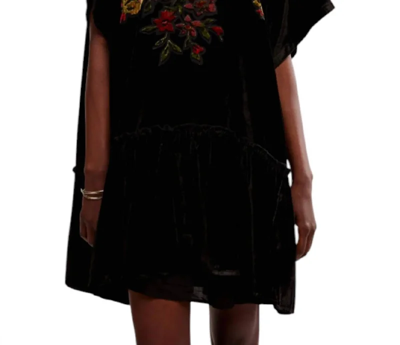 Hot Sale Sweet Echoes Velvet Mini Dress In Twilight Combo Refined Look