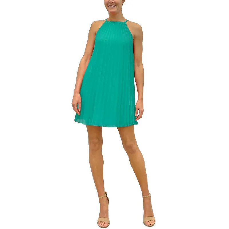 Dive Into Trendy Styles Womens Shutter Pleat Short Mini Dress Romantic Detailing