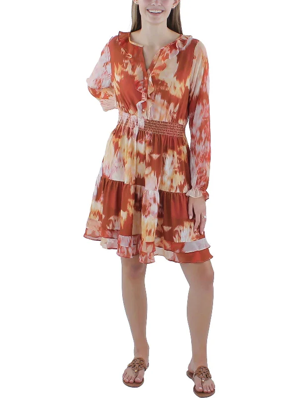 Classic Elegance Sales Womens Printed Polyester Mini Dress