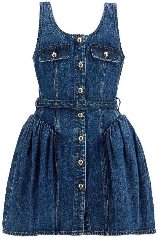 Trendy Looks On Sale Self Portrait Women's Fla blue Mini Dress With A Effortless Sophistication