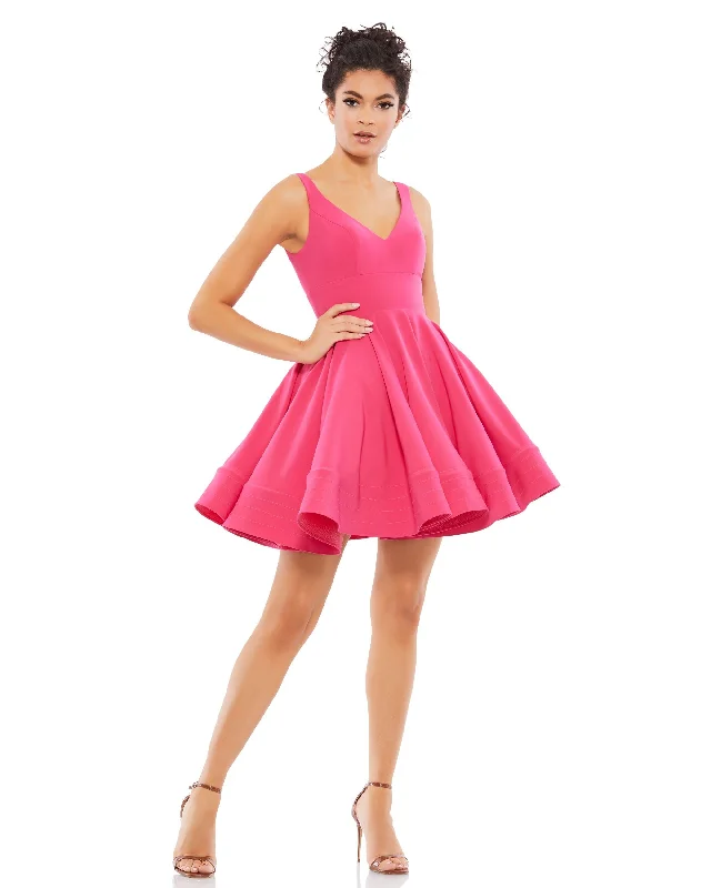 Low Price Special V Neck Fit & Flare Mini Dress Charming Silhouette