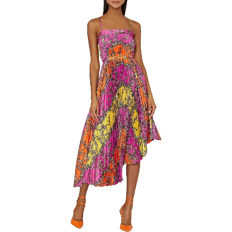 Women's Relaxed Outfit Womens Pleated Knee Length Halter Dress