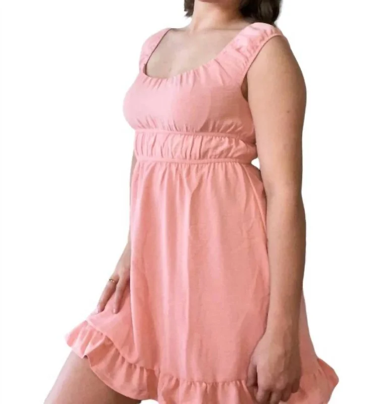 Modern Fashion Sale Sleeveless Mini Dress In Pink Romantic Date - Night Ensemble