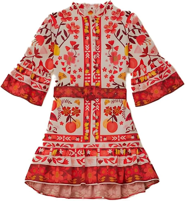 Minimalist Fashion Sale Farm Rio Women's Romantic Orchard Belted Mini Dress