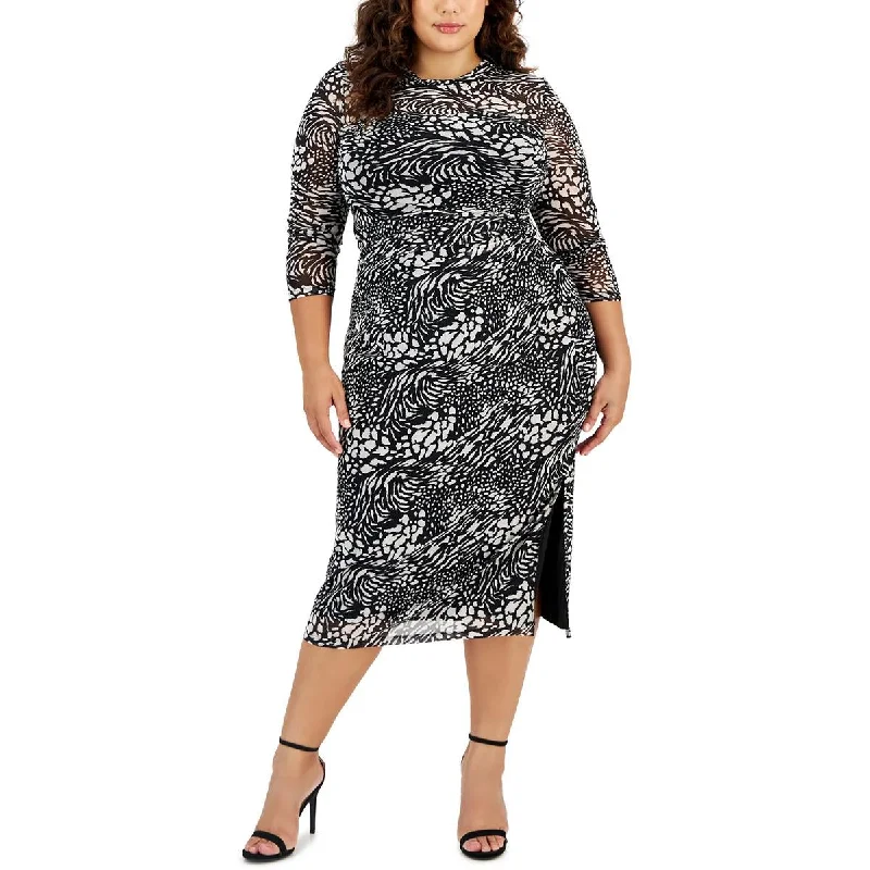 Women's High-Fashion Clothes Womens Printed Faux Wrap Wear to Work Dress