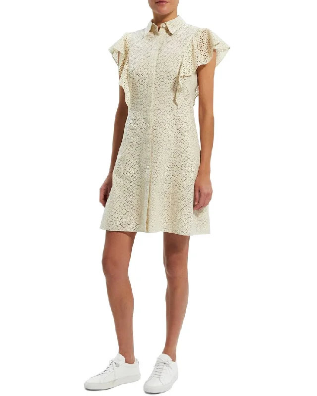 Sophisticated Style Offers Theory Ruffle Mini Dress Bold Patterns