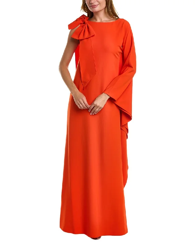 Women's Everyday Clothes Marchesa Notte One-Arm Draped Crepe Kaftan Dress