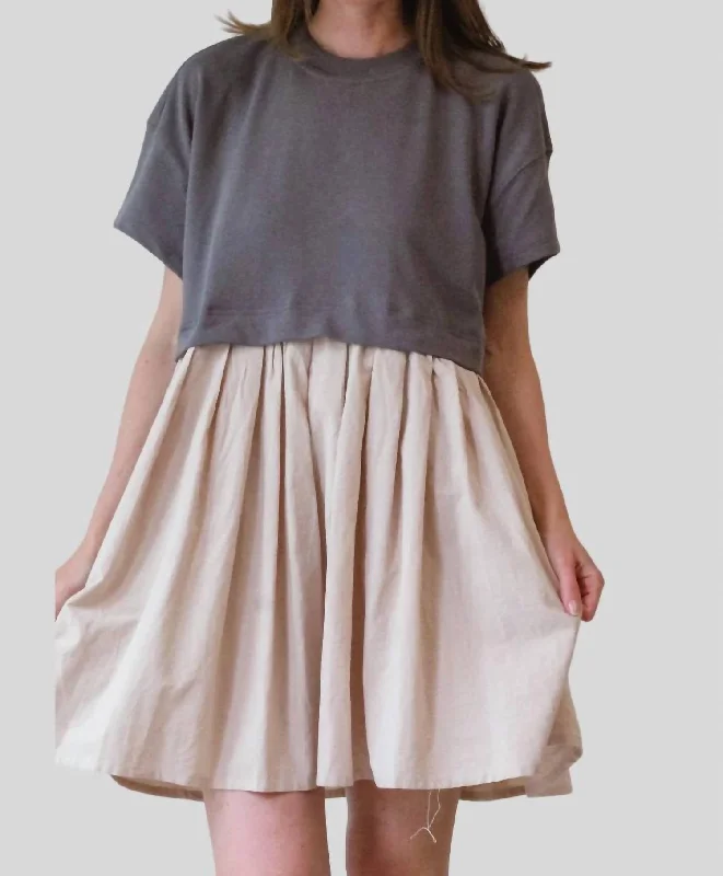 Limited Stock No Contest Color Block Mini Dress In Charcoal Holiday Sale