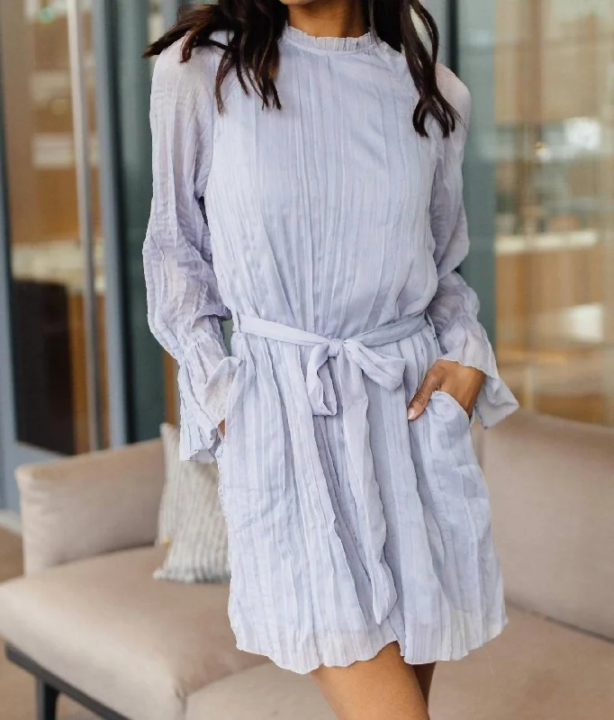 Online Boutiques She's A Lady Ruffle Dress In Cloud