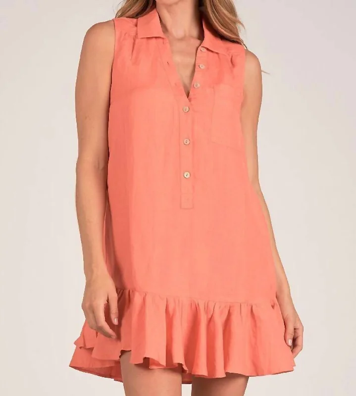 Retro Style Promotions Cindy Mini Dress In Coral