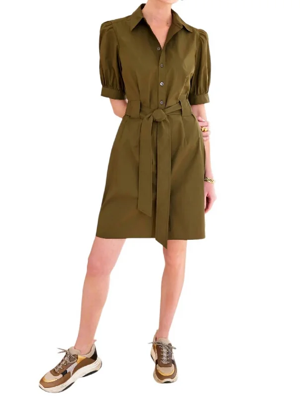 Flash Sale Piper Mini Dress In Olive Graceful Drape