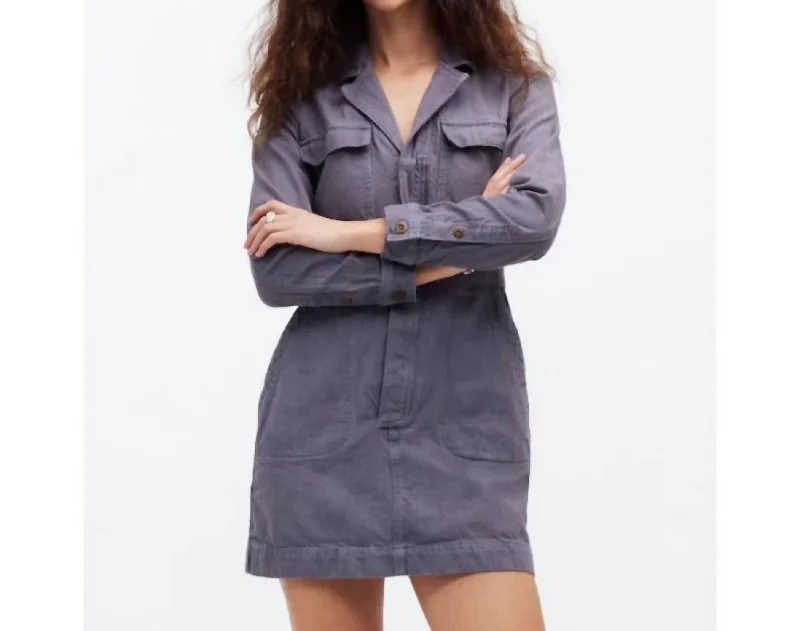 Avant-Garde Style Promotions Mn Dye Studio Patch-Pocket Mini Dress In Soot Now On Sale For Chic Urban Styles