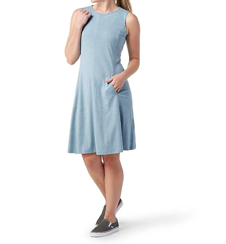 Women Clothes Everyday Exploration Merino Tank Dress In Storm Blue Heather