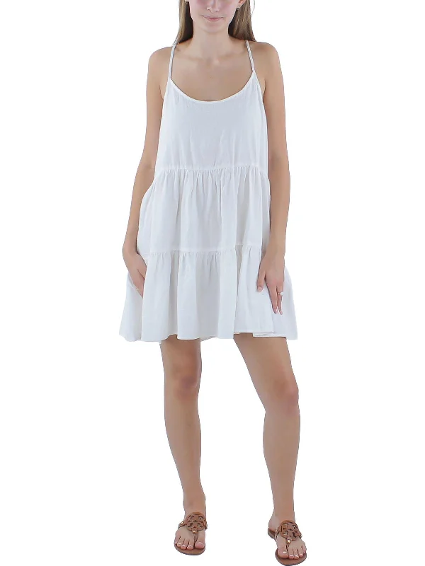 Chic Style Discounts Womens Textured Cotton Mini Dress