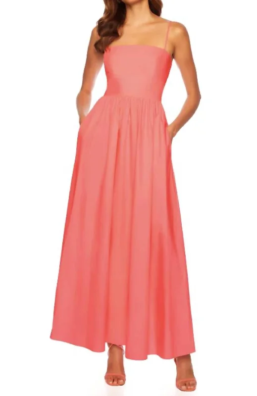 Casual Chic Women's Clothes Poplin Open Back Dress In Knockout Pink
