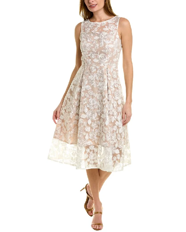 Online Boutiques Affordable Adrianna Papell Embroidered A-Line Dress