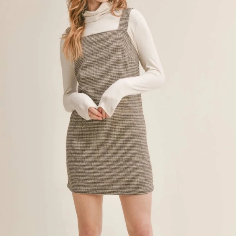 Premium Style Antionette Mini Dress In Brown Vibrant Prints