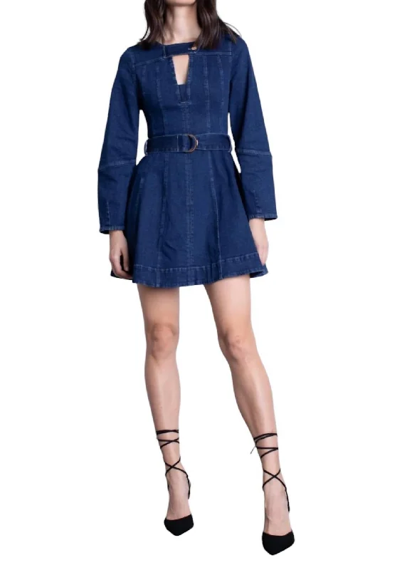Fresh Fashion Discounts Laura Denim Mini Dress In Blue Holiday Sale