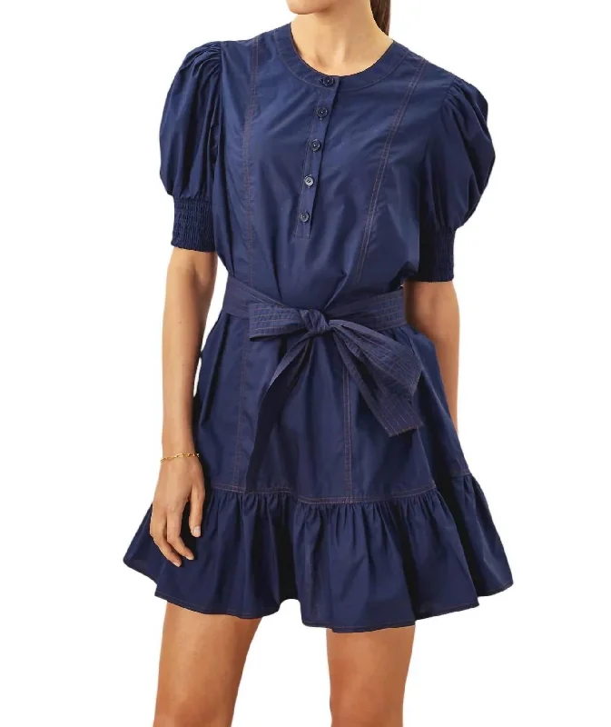 Relaxed Style Deals Bonnie Mini Dress In Navy Discounts On Casual Weekend Styles