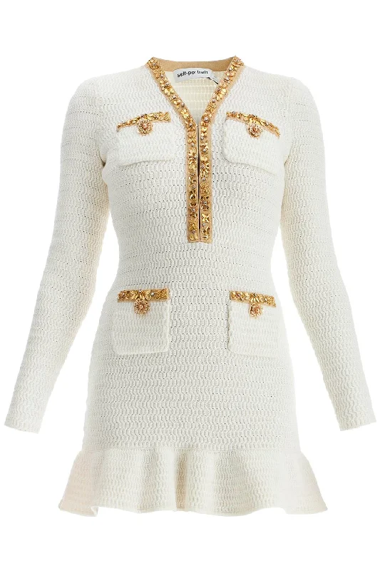 Cozy Comfort Style Sale Self Portrait Women's Lurex Knit Mini Dress Polished Finish