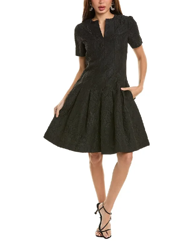 Women's Casual Attire Oscar de la Renta Jacquard Silk-Lined A-Line Dress