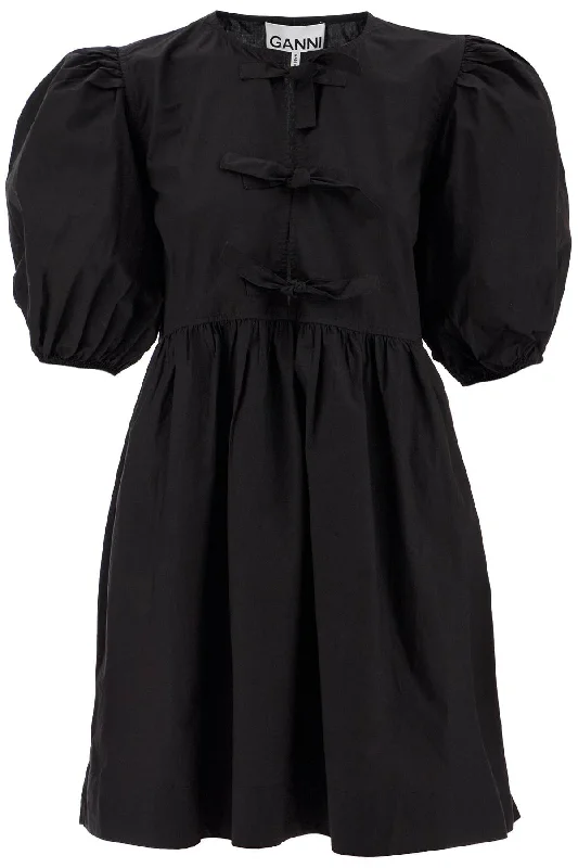 Polished Style Deals Ganni Women's Tie String Poplin Mini Dress Holiday Sale