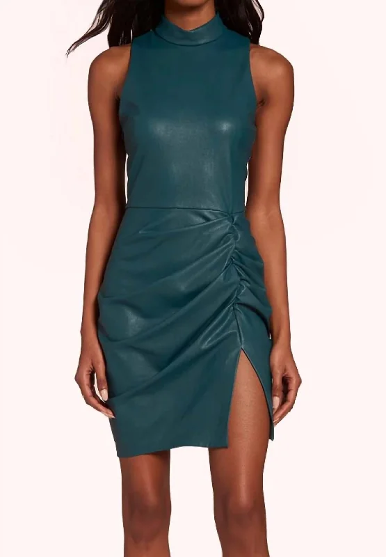 Women's Holiday Outfit Wade Vegan Leather Dress In Pine
