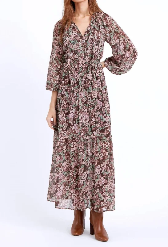 Ride The Style Wave Zoa Maxi Dress In Mauve Dreamy Draping