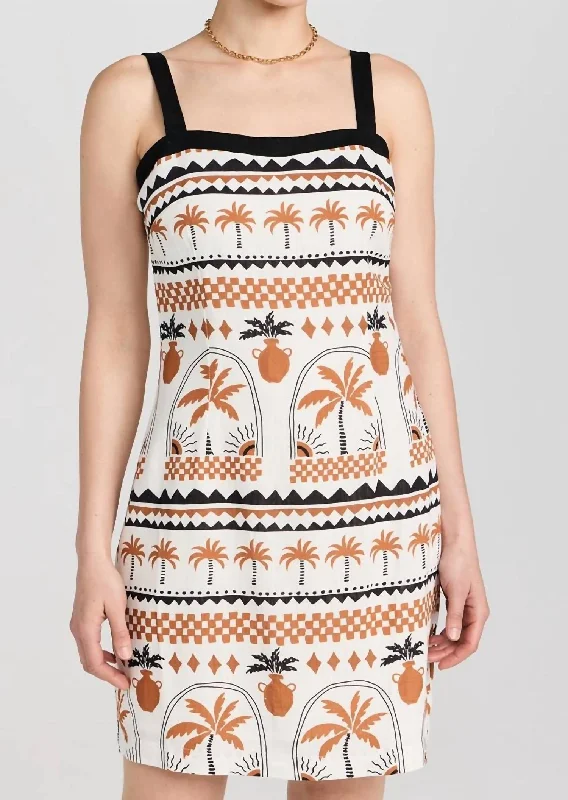 Seasonal Picks Hestia Mini Dress In Ivory/gold