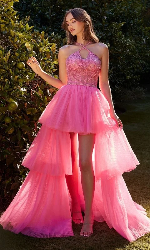 Casual Chic Deals High-Low Beaded-Bodice Ruffle Prom Ball Gown A1239 Flash Deals