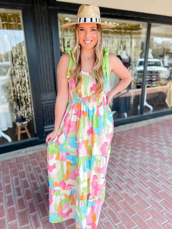 Flirty Fashion Discounts On The Hunt Tied Shoulder Maxi Dress Elegant Contour