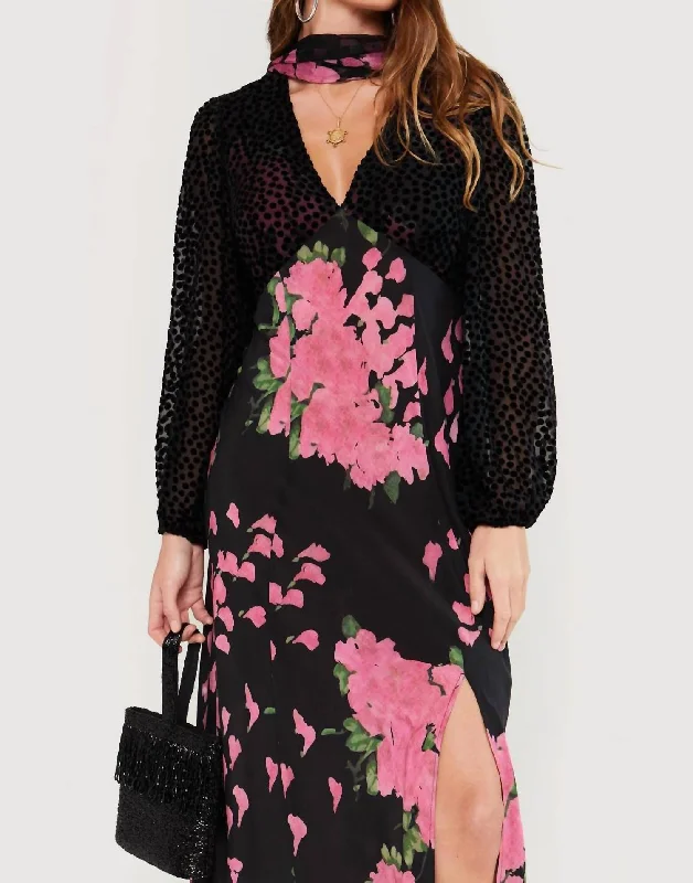 Limited Edition Melanie Midi Dress In Blossom Pink Elevated Style