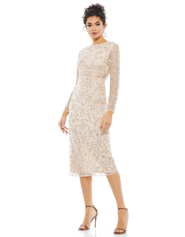Crazy Price Slashing Mac Duggal 10812 Long Sleeve Cocktail Dress Playful Elegance