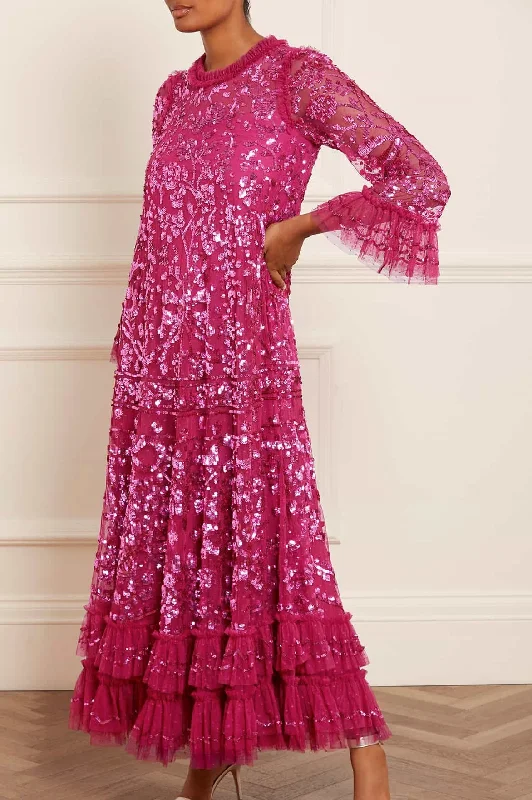 Ends Soon Celia Long Sleeve Ankle Gown Sleek Design