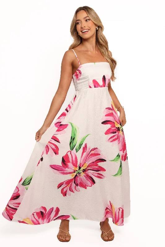 Urban Fashion Verity Maxi Dress - Pink Floral Effortless Sophistication
