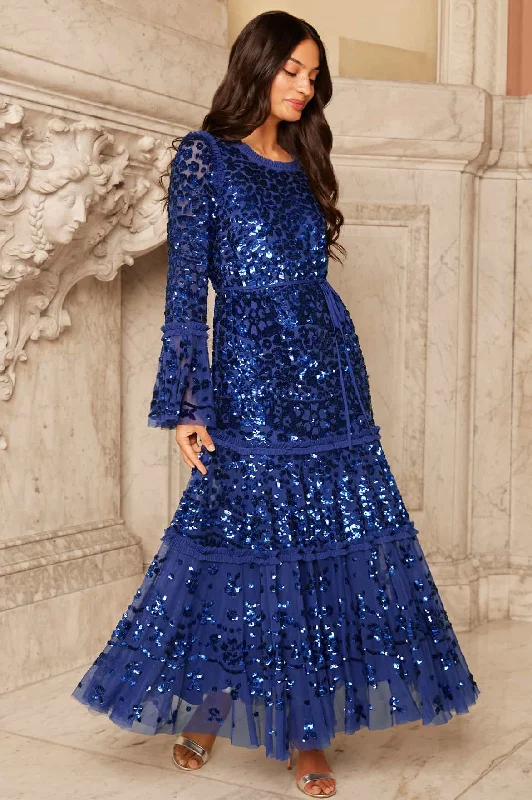 Style Without Limits Annie Sequin Tiered Ankle Gown Feminine Charm