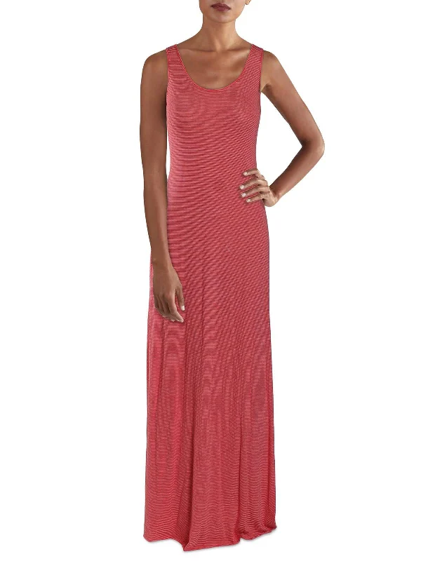 Easy Elegance Sales Womens Striped Scoop Neck Maxi Dress Statement Piece