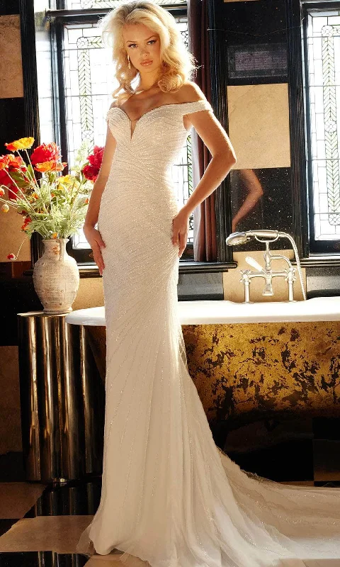 Contemporary Casual Deals Jovani Bridal JB05093 - Bridal Gown Art Deco Geometric Pattern Look